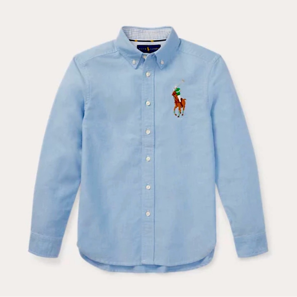 Ralph Lauren Big Pony Cotton Oxford Button Down Shirt 
Machine washable.